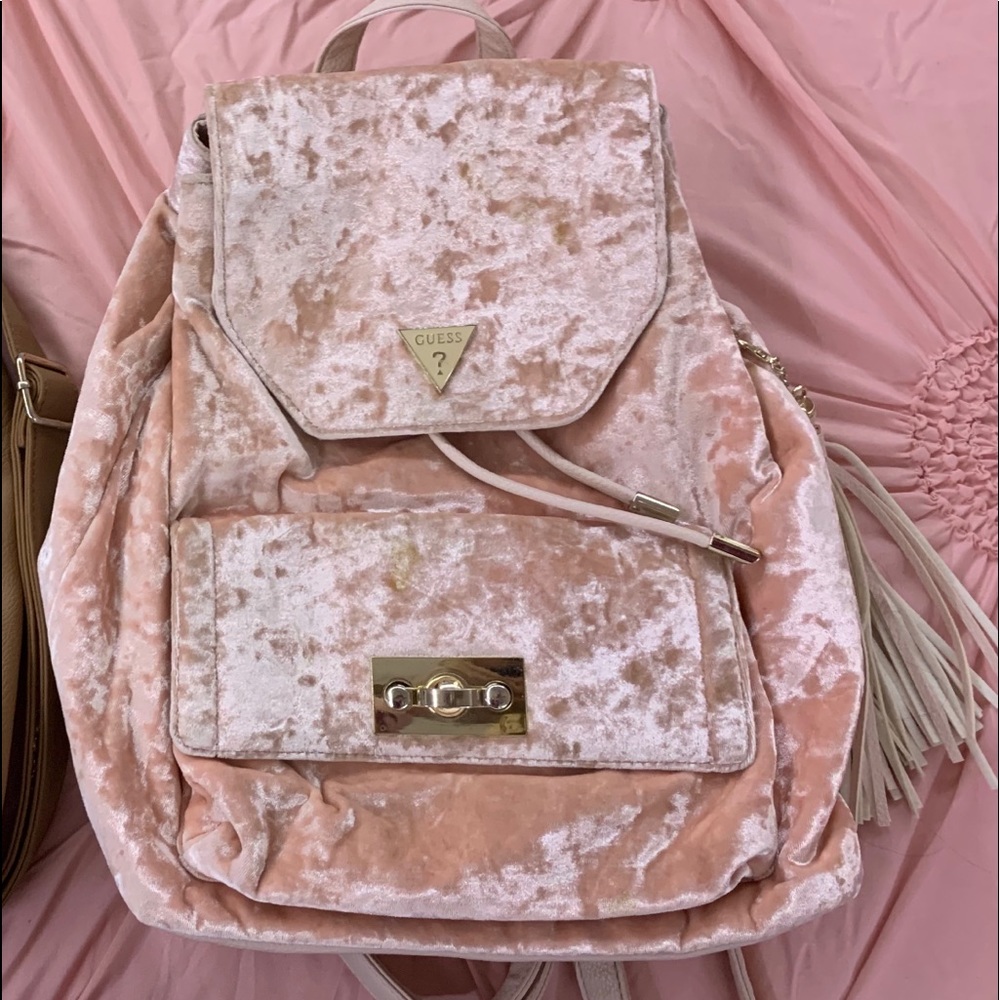 Guess velvet backpack